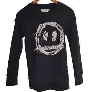 Nununu embroidered smirk sweater kids M 10-11 punk rocker streetwear